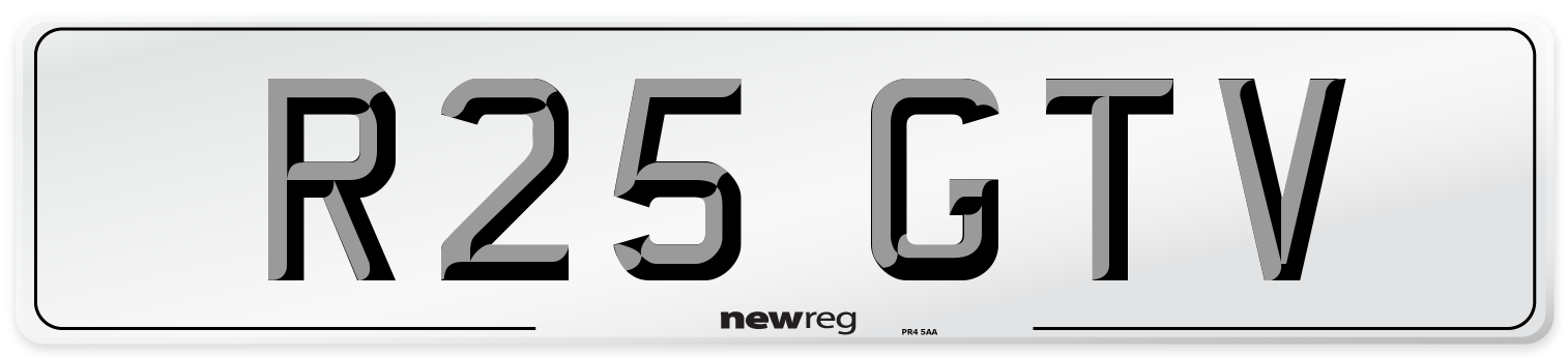 R25 GTV Number Plate from New Reg